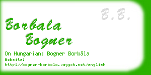 borbala bogner business card